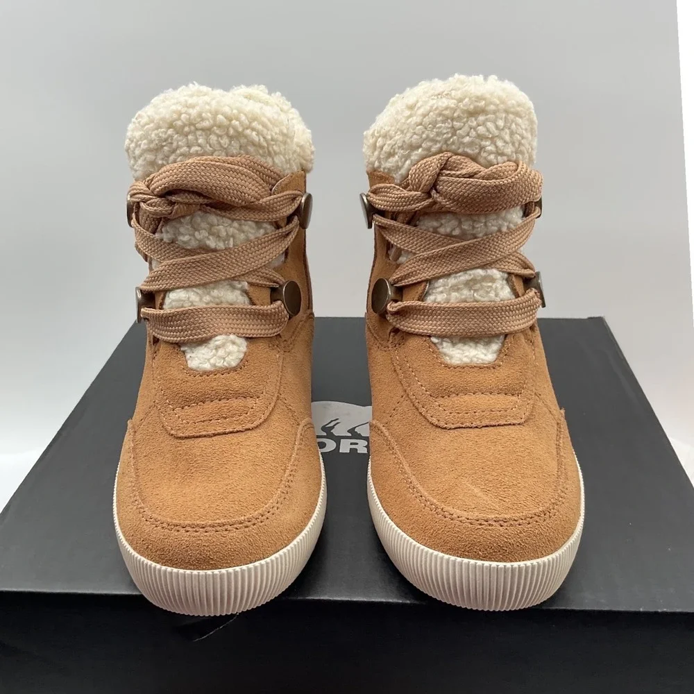 Sorel Kinetic Impact Caribou Boot Camel Brown Waterproof Suede NL5055-253 5.5